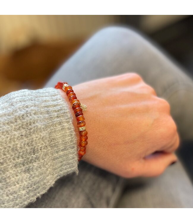 Y&G armband carneool 14k goud 7008