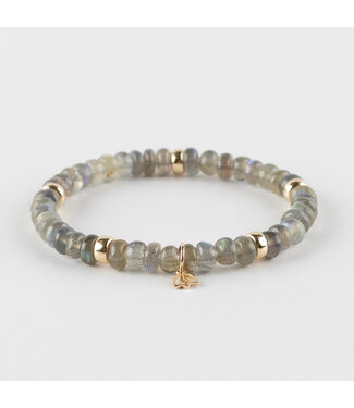 Y&G Y&G armband labradoriet en 14k gouden beads 7038