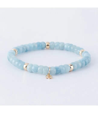 Y&G Y&G armband aquamarijn 14k goud 7036