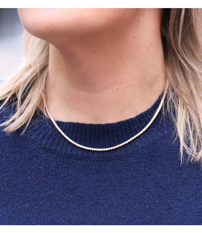 ROEMER tenniscollier 14k goud met 3.15ct diamant 44cm
