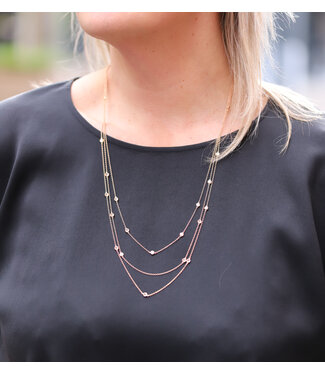 Positano Positano collier rosegoud met diamant 72cm