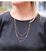 Positano Positano collier rosegoud met diamant 72cm