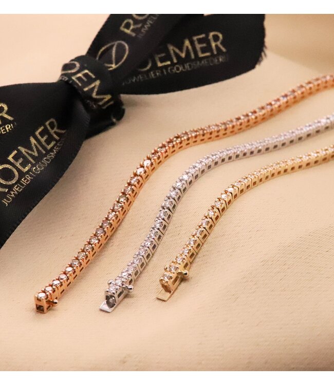 Positano tennisarmband 18k rosegoud met diamant 17.5cm 10522/BR