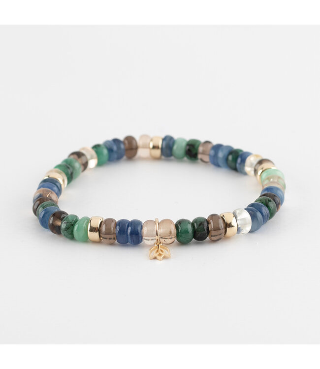 Y&G armband smaragd, theekwarts en topaas 14k goud SP0056