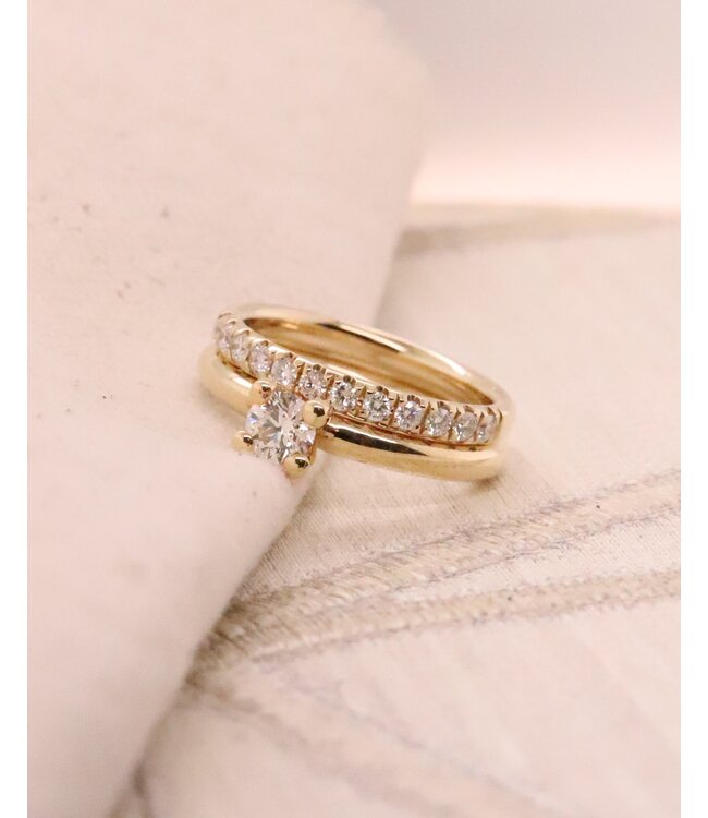 ROEMER ring 18k geelgoud alliance M met diamant 0.41ct 51