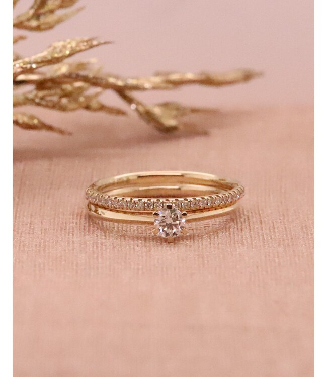 ROEMER ring 14k geelgoud alliance XS met diamant 0,13ct 52