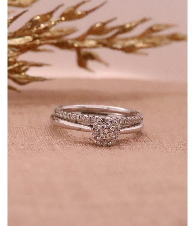 ROEMER ring 14k witgoud alliance XS met diamant 0,13ct 53