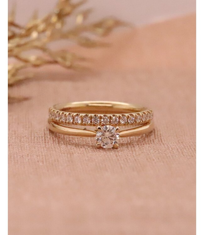 ROEMER ring 18k geelgoud alliance S met diamant 0.23ct 56!