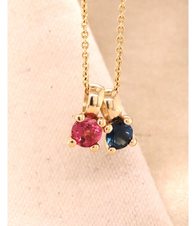 ROEMER by Bregje hanger Lily 18k geelgoud met roze Toermalijn