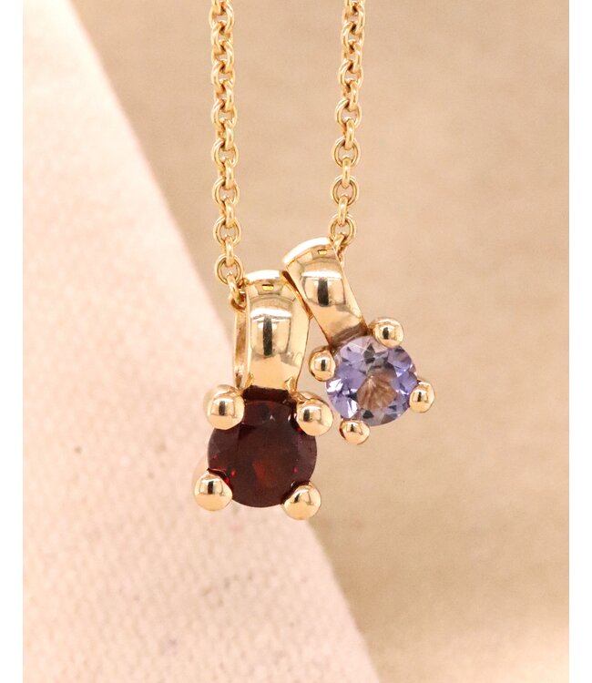 ROEMER by Bregje hanger Lily 18k geelgoud met Granaat