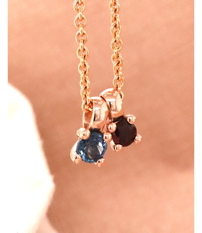 ROEMER by Bregje hanger Lily 18k roségoud met London Blue Topaas