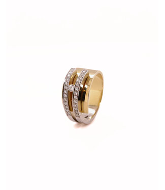 R&C R&C Bicolor gouden ring Galla RIN0052-PAVE