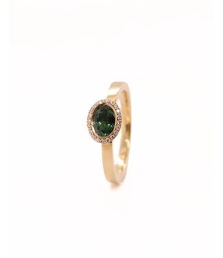 R&C R&C Geelgouden ring Panama met groene toermalijn4106-DI