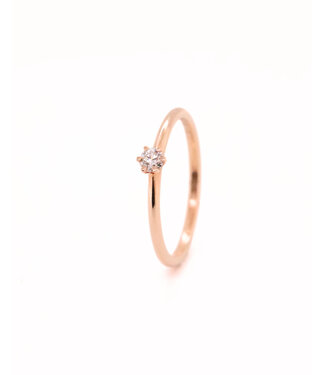 ROEMER ROEMER roségouden solitair ring 0.11ct