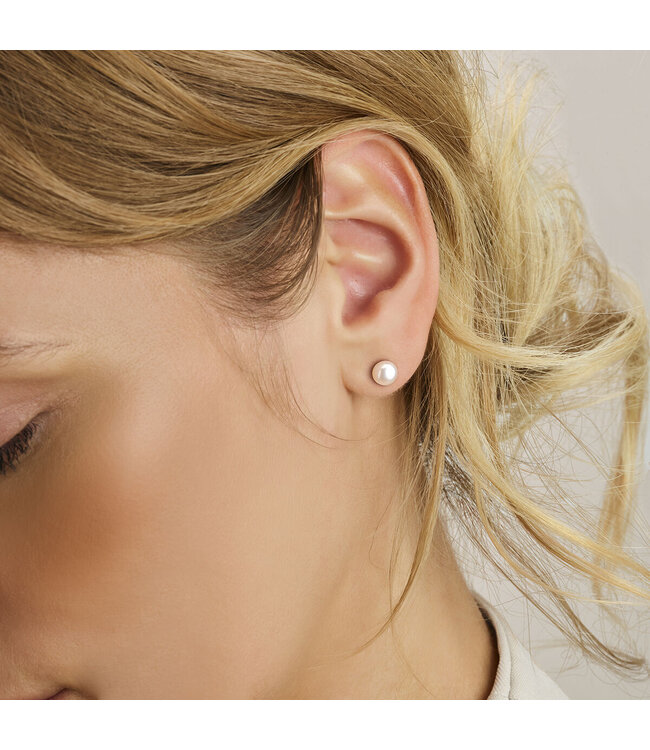 ROEMER Parel Oorknoppen 14k geelgoud 6.3mm