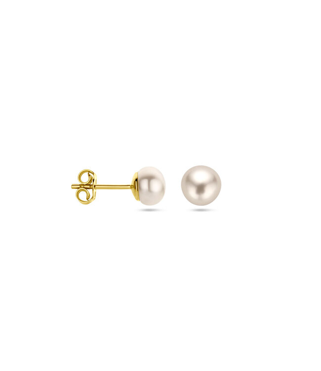 ROEMER Parel Oorknoppen 14k geelgoud 6.3mm
