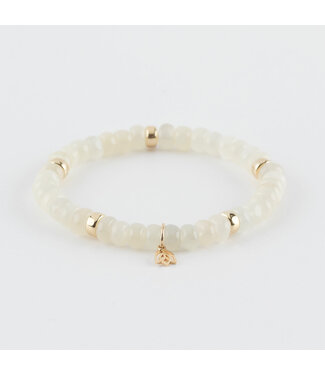Y&G Y&G armband witte maansteen met 14k beads