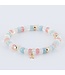 Y&G Y&G armband summerfeeling, roze kwarts, aquamarijn en witte maansteen 14kt SP0001