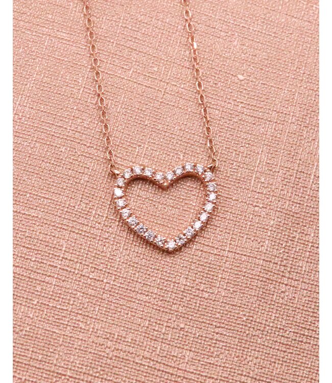 ROEMER roségouden ketting met hart