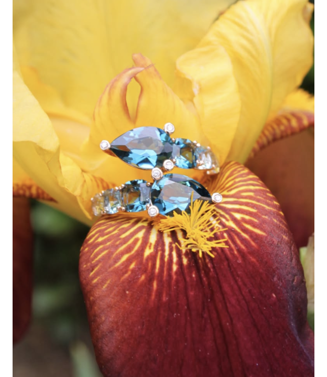 Ponte Vecchio ring  Iris 18k rosegoud met topaas CA1762SPR