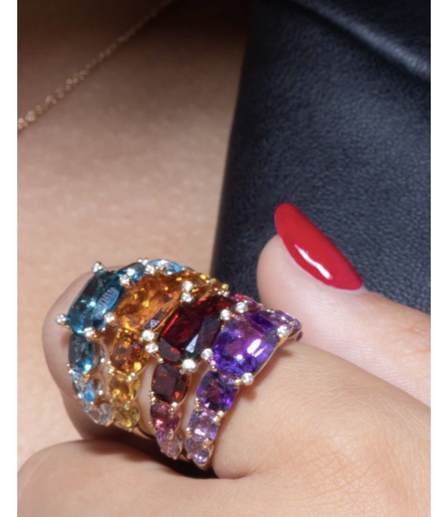 Ponte Vecchio ring Iris 18k rosegoud met amethyst CA1761AMR