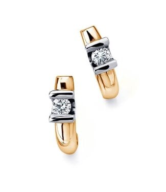 R&C R&C Bicolor gouden oorknoppen Camille 2 x 0,03ct