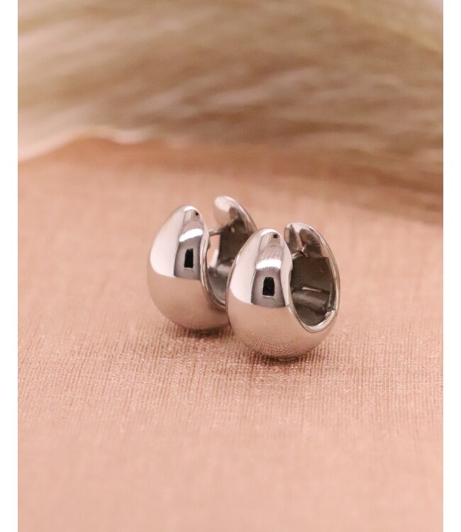 ROEMER oorringen 14K witgoud druppelvorm