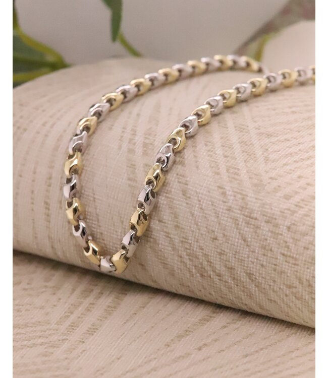 Monzario collier 14K geelgoud met witgoud 838C BIC
