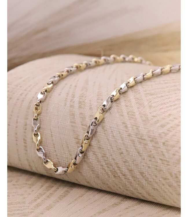Monzario collier geel- met witgoud 836C