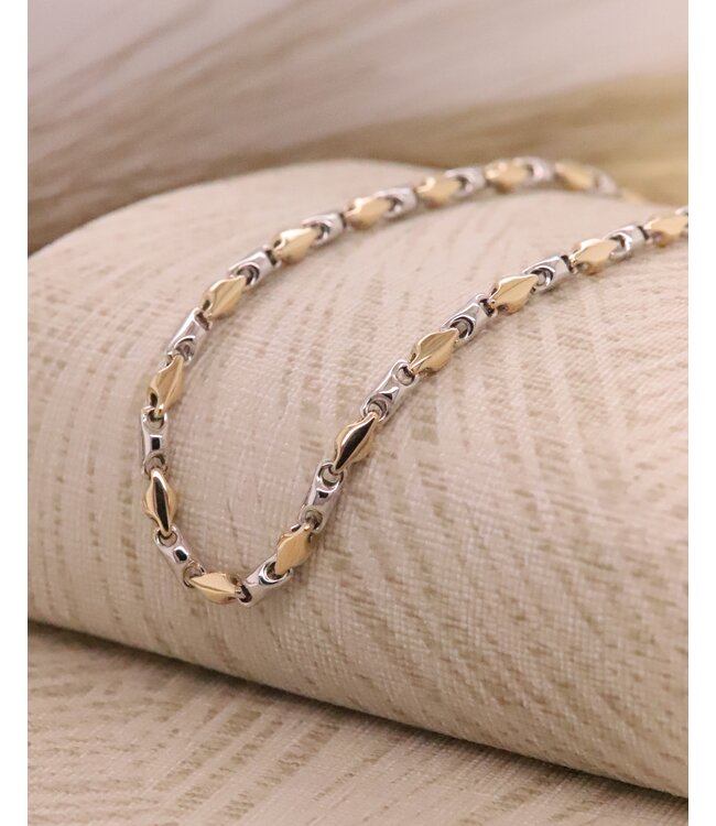 Monzario collier geel- met witgoud 81C