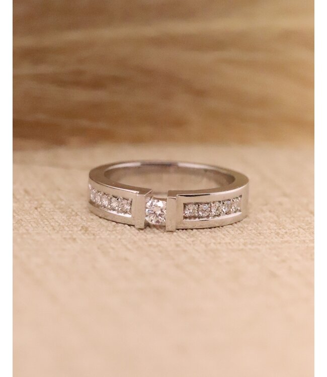 R&C Coco Riché Pave witgouden ring met diamant