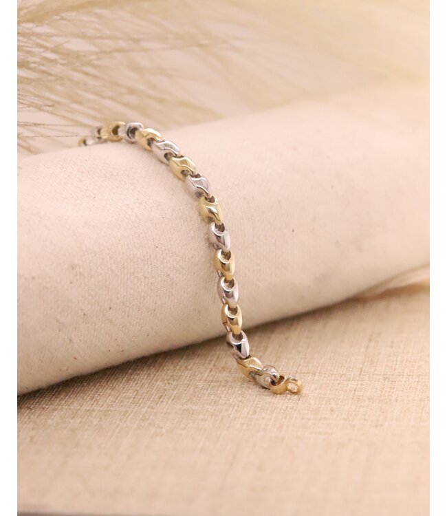 Monzario armband 14k bicolor 836A bic 19.5 cm