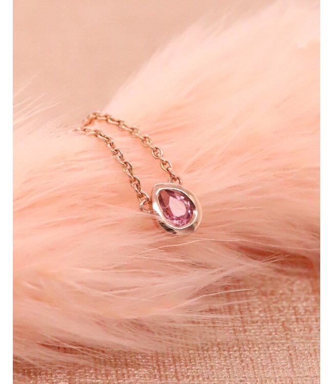 Miss Spring Collier Brilliantly Bezel roze Toermalijn