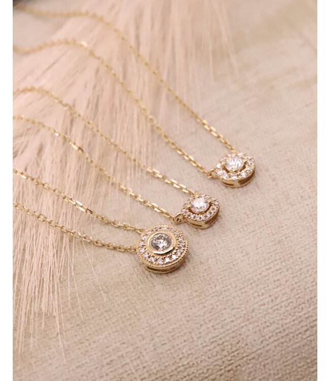 ROEMER collier goud 14k met 0.14ct. diamant 45cm