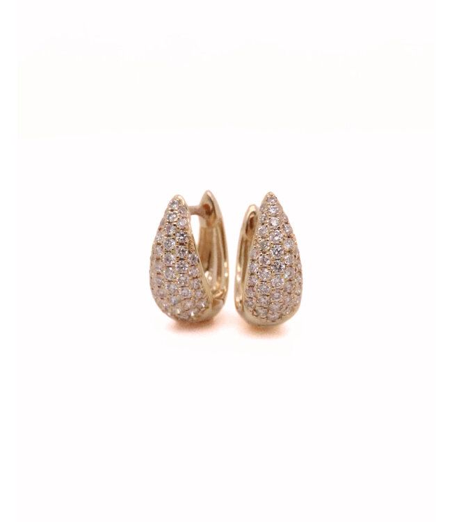 ROEMER oorringen goud 14k diamant 0.43ct.