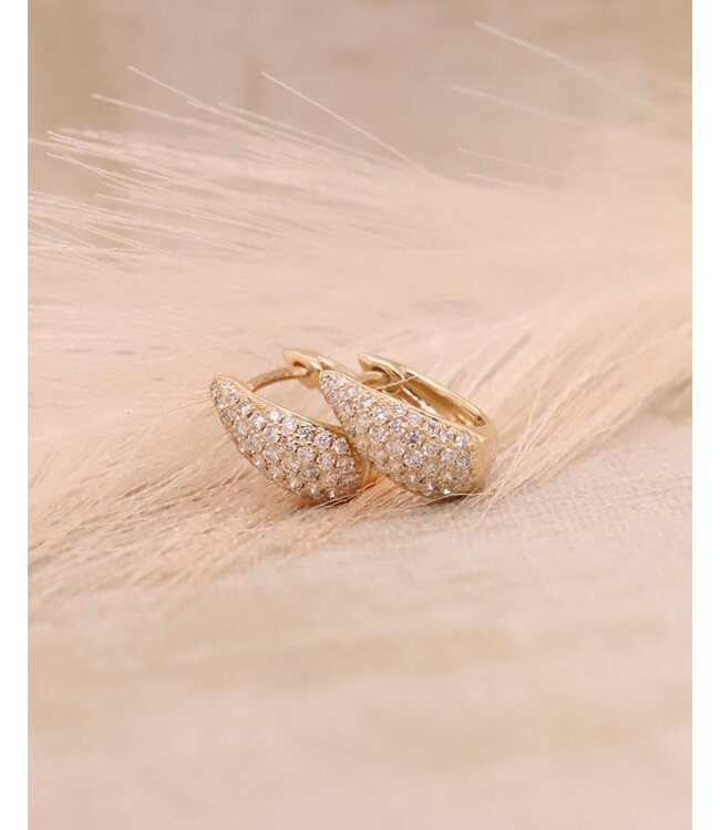 ROEMER oorringen goud 14k diamant 0.43ct.