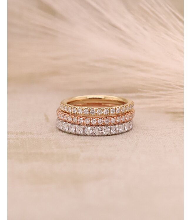 ROEMER ring 18k witgoud alliance M met diamant 0,40ct 53