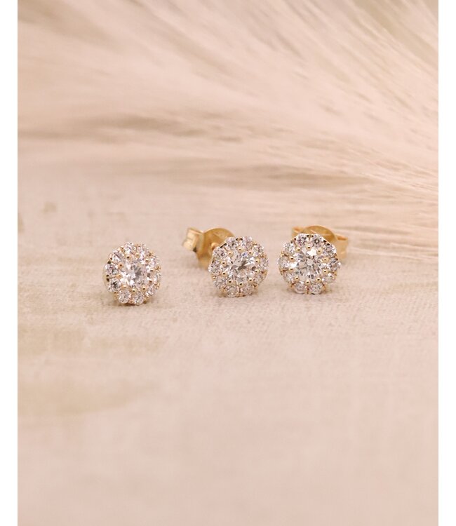 ROEMER oorstekers 18k goud met 0.81ct. diamant