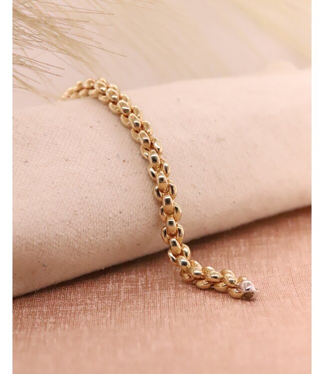 Monzario armband 14k geelgoud met witgouden sluiting 933A