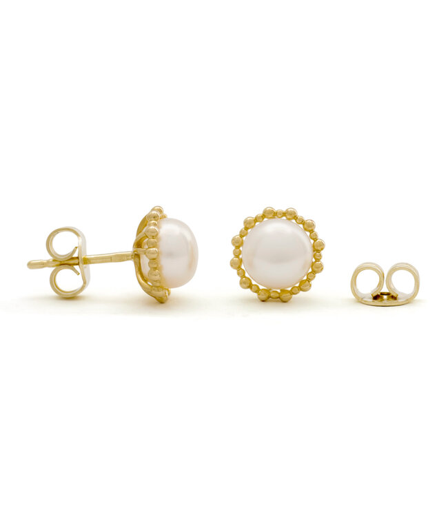 ROEMER oorknoppen Sydney goud 14k met parels