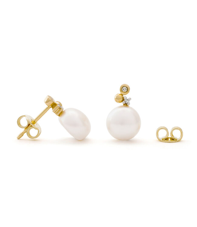 ROEMER oorknoppen Selena goud 14k met parels
