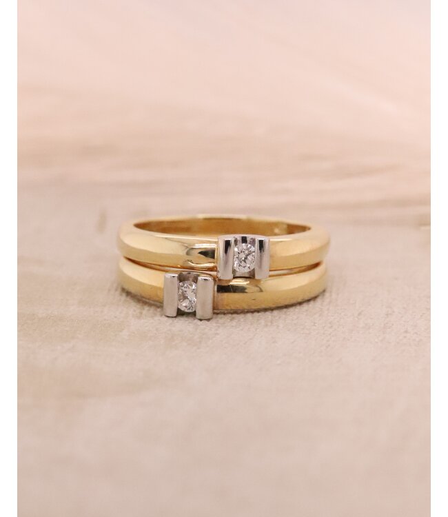R&C Bicolor gouden ring Camille 0.10ct