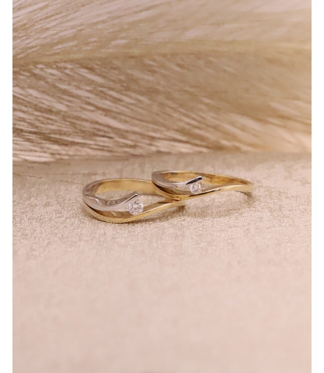 R&C Bicolor gouden ring Victoire RIN0038-SIR010