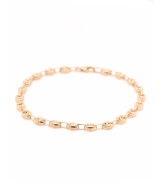 ROEMER ROEMER Geelgouden armband koffieboonschakel 19,5 cm