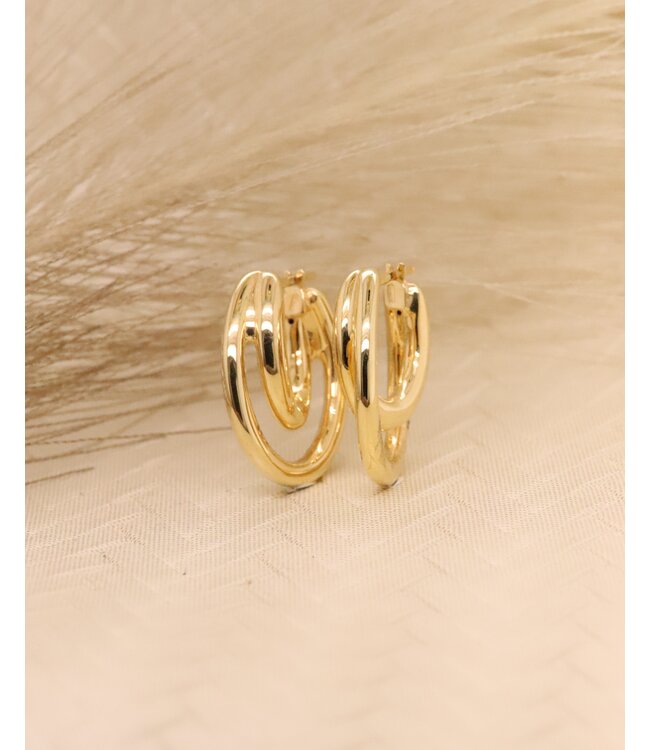 ROEMER oorringen 18k goud doppio ovale medio