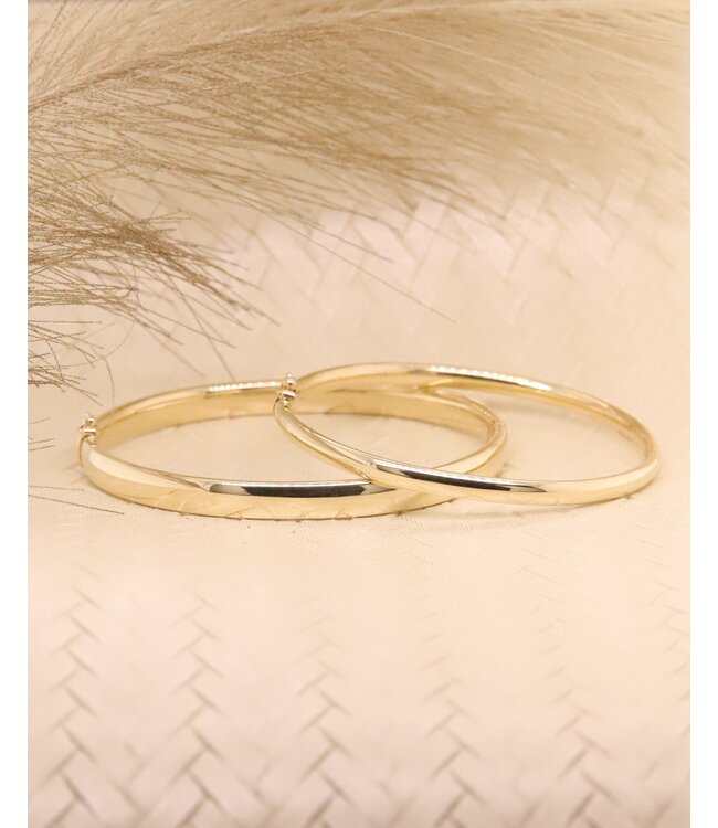 ROEMER 14k geelgouden bangle met zilveren kern 6mm x 61mm