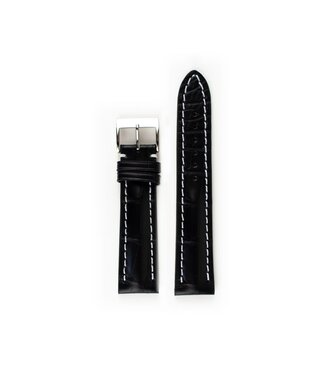 ROEMER ROEMER horlogeband krokodillenleder zwart luxe 22/20 mm large