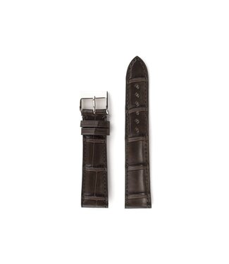 ROEMER ROEMER horlogeband krokodillenleder chocoladebruin luxe 18/16 mm large
