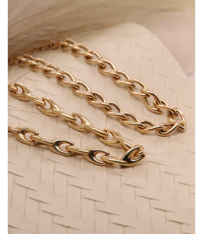ROEMER geelgouden fantasieschakel collier