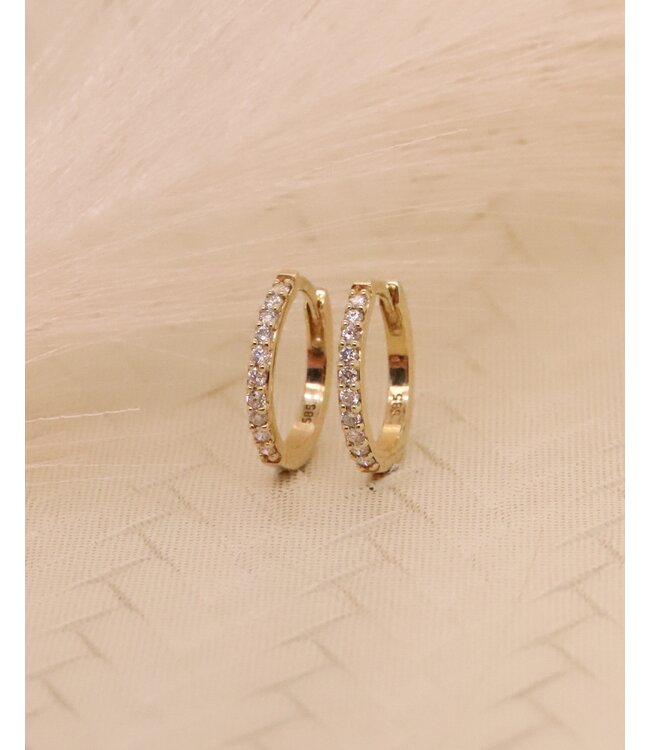 ROEMER geelgouden creolen met diamant 0,23ct